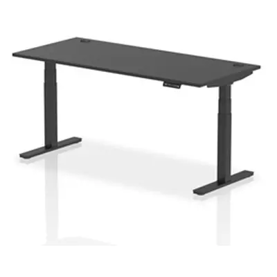 Air 1800x800mm Height Adjustable Desk Black Top Cable Ports Black Leg