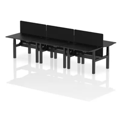 Air B2B 1200x800mm Adjustable 6P Bench Desk CP Black/Black + Screen