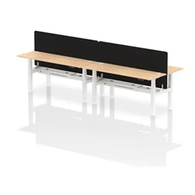 Air B2B 1800x600mm Adjustable 4P Bench Desk CP Maple/White + Screen