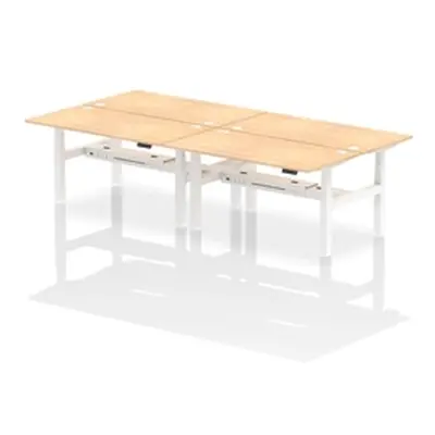 Air B2B 1600x800mm Height Adjustable 4P Bench Desk CP Maple/White