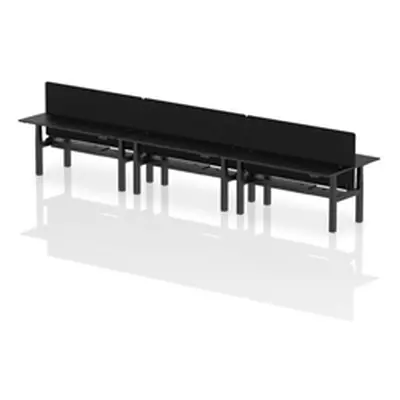 Air B2B 1800x600mm Adjustable 6P Bench Desk CP Black/Black + Screen