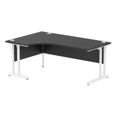 Impulse 1800 LH Crescent Desk Black/White Cantilever Leg