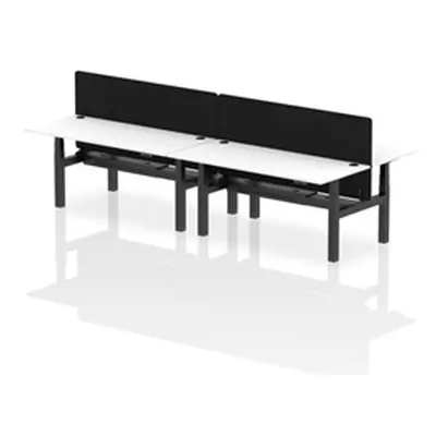 Air B2B 1800x800mm Adjustable 4P Bench Desk CP White/Black + Screen