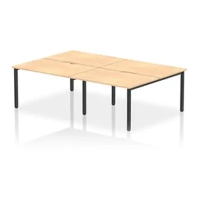 Evolve Plus 1200mm B2B 4 Person Bench Desk Maple Top Black Frame