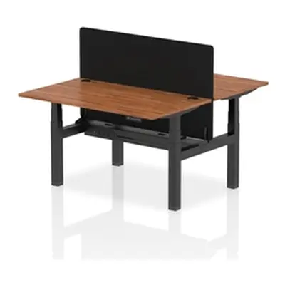 Air B2B 1400x800 Adjustable 2P Bench Desk CP Walnut/Black + Screen