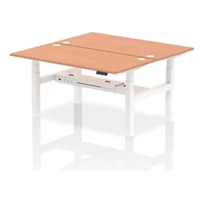 Air B2B 1600x800mm Height Adjustable 2P Bench Desk CP Beech/White