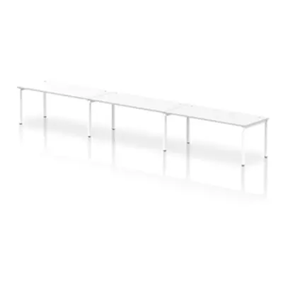 Impulse Bench Single Row 3 Person 1800 White Frame Bench Desk White