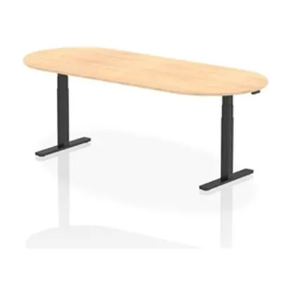 Impulse 2400mm Boardroom Table Maple Top Black Height Adjustable Leg