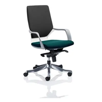 Xenon Executive Chair White Medium Back Kingfisher Colour S