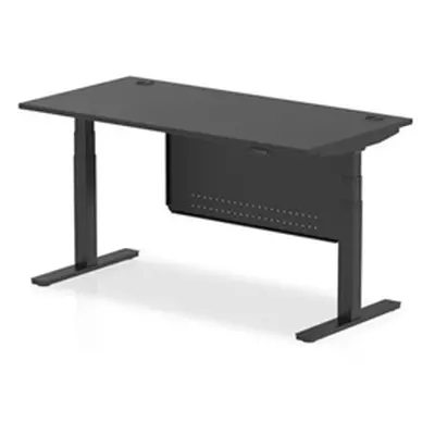 Air 1600x800 Height Adjustable Desk CP Black/Black Modesty Panel