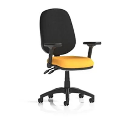 Eclipse Plus II Operator Chair Senna Yellow Adjustable Folding Arms