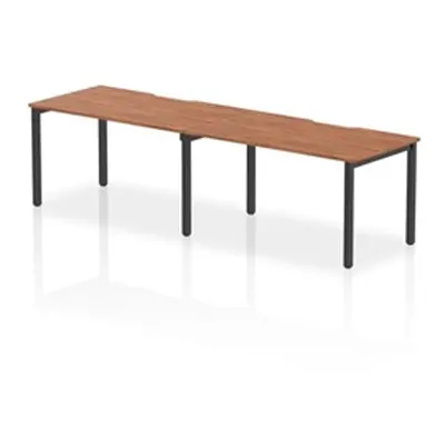 Evolve Plus 1400mm Single Row 2 Person Bench Desk Walnut/Black