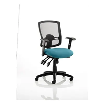 Portland III Task Operator Chair Black Mesh Back Kingfisher