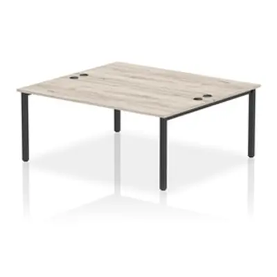 Impulse Bench B2B 2 Person 1800 Black Frame Office Bench Desk Grey Oak