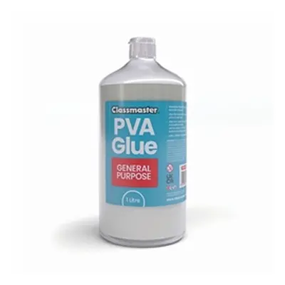 Classmaster White Washable Red Label PVA Glue 1L Bottle Screw Cap