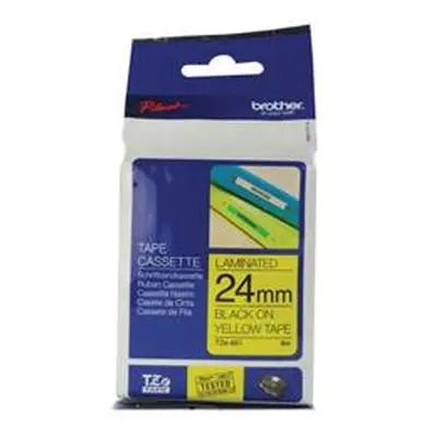 Brother P-Touch TZe Laminated Tape 24mm x 8m Black on Yellow TZE651