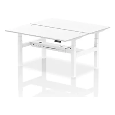 Air B2B 1600x800mm Height Adjustable 2P Bench Desk CP White/White