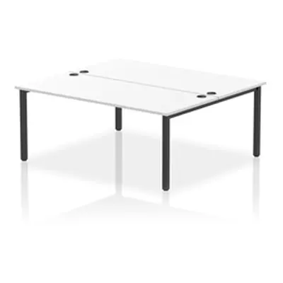 Impulse Bench B2B 2 Person 1800 Black Frame Office Bench Desk White