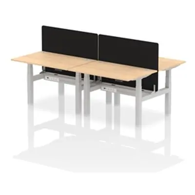 Air B2B 1200x800mm Adjustable 4P Bench Desk CP Maple/Silver + Screen