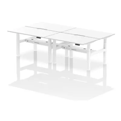 Air B2B 1400x800 Adjustable 4P Bench Desk Scalloped White/White