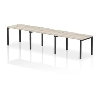 Evolve Plus 1200mm Single Row 3 Person Bench Desk Grey Oak/Black