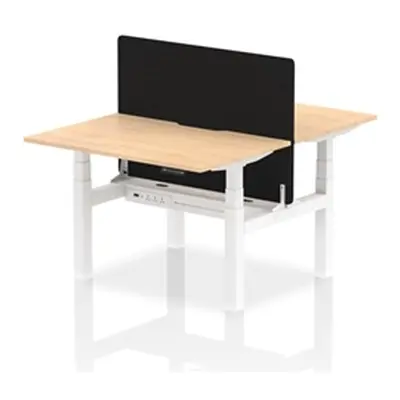 Air B2B 1200x800 Adjustable 2P Bench Desk Scallop Maple/White + Screen