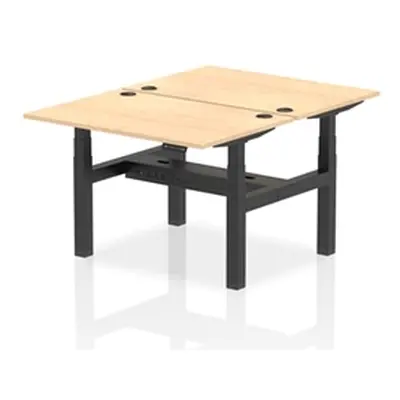 Air B2B 1200x800mm Height Adjustable 2P Bench Desk CP Maple/Black