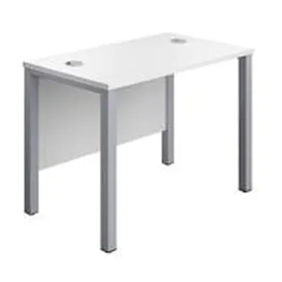 Goal Post Rectangular Desk 1000X600 White-Silver