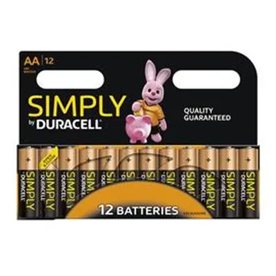 Duracell Simply (AA) Alkaline Batteries (Pack of 12) - MN1500B12SIMPLY