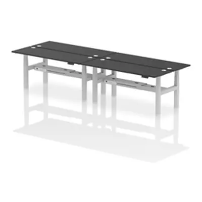 Air B2B 1800x600mm Height Adjustable 4P Bench Desk CP Black/Silver