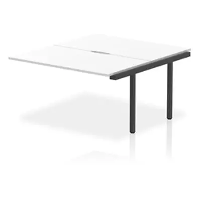 Evolve Plus 1400mm B2B Office Bench Desk Ext Kit White Top Black Frame