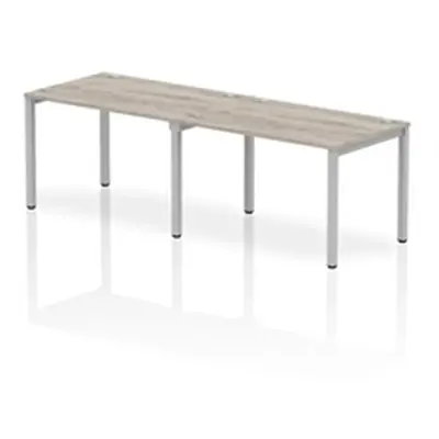 Impulse Bench Single Row 2 Person 1200 Bench Desk Grey Oak/Silver