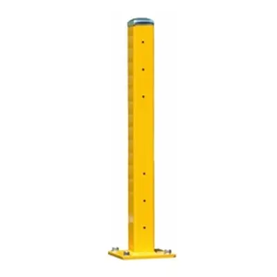 Double Post to suit Triple Ridge Steel Barriers 1093H mm Yellow/Silver