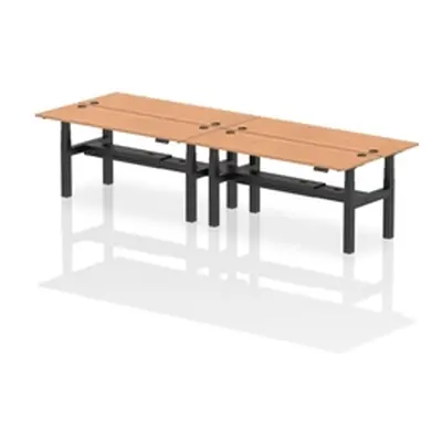 Air B2B 1800x600mm Height Adjustable 4P Bench Desk CP Oak/Black