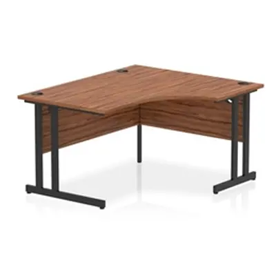 Impulse 1400 RH Crescent Desk Walnut Top Black Cantilever Leg