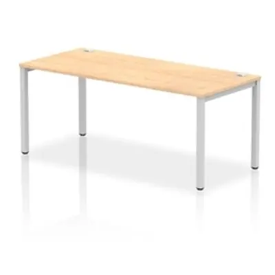 Impulse Bench Single Row 1800 Silver Frame Office Bench Desk Maple