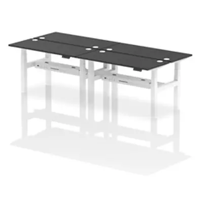 Air B2B 1400x600mm Height Adjustable 4P Bench Desk CP Black/White