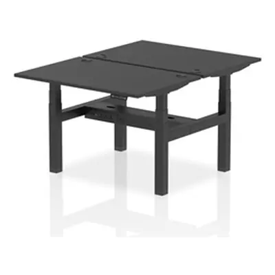 Air B2B 1200x800mm Height Adjustable 2P Bench Desk CP Black/Black