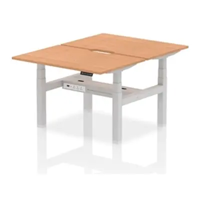 Air B2B 1200x800 Adjustable 2P Bench Desk Scalloped Oak/Silver