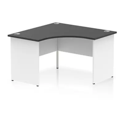 Impulse 1200mm Corner Office Desk Black Top White Panel End Leg