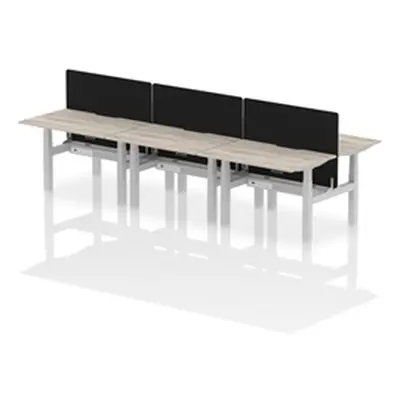 Air B2B 1200x800 Adjustable 6P Bench Desk Scallop Gr Oak/Silver/Screen