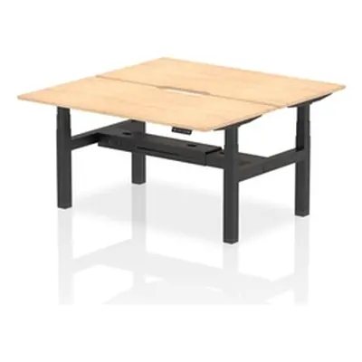 Air B2B 1600x800 Adjustable 2P Bench Desk Scalloped Maple/Black