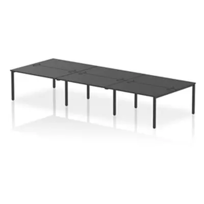 Impulse Bench B2B 6 Person 1400 Black Frame Office Bench Desk Black