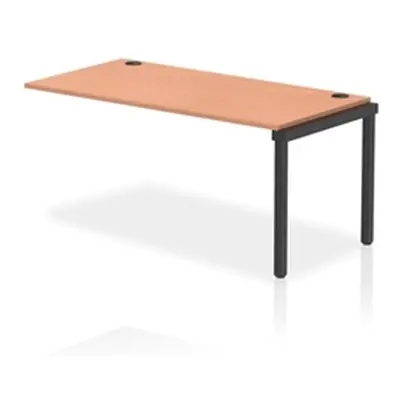 Impulse Bench Single Row Ext Kit 1600 Black Frame Bench Desk Beech