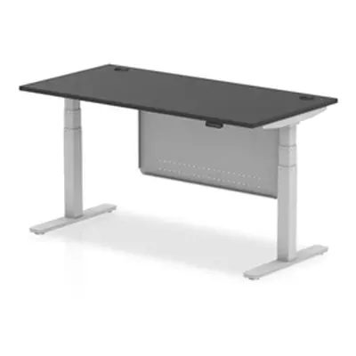 Air 1600x800 Height Adjustable Desk CP Black/Silver Modesty Panel