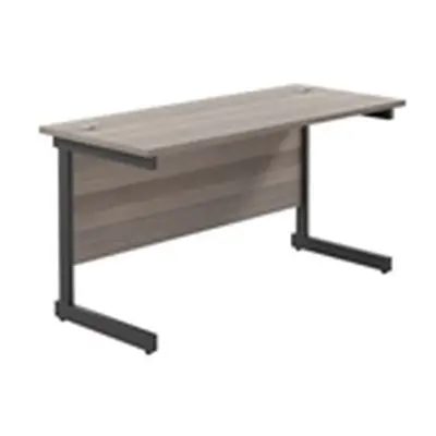 1200x600 Single Upright Rectangular Desk Grey Oak-Black