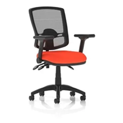 Eclipse Plus III Operator Chair Mesh Back Seat Orange Adjustable Arms