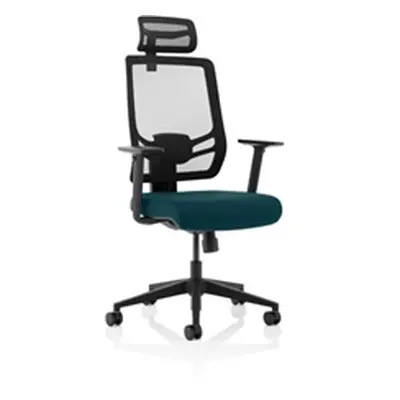 Ergo Twist Bespoke Fabric Seat Maringa Teal Mesh Back with Headrest