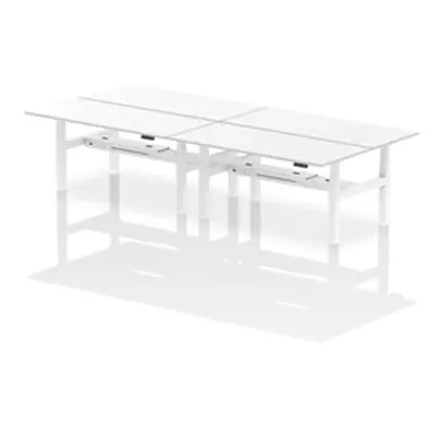 Air B2B 1800x800mm Height Adjustable 4P Bench Desk CP White/White