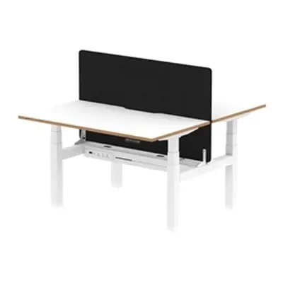 Air B2B Oslo 1400x800 Adjustable 2P Bench Desk White + Black Screen